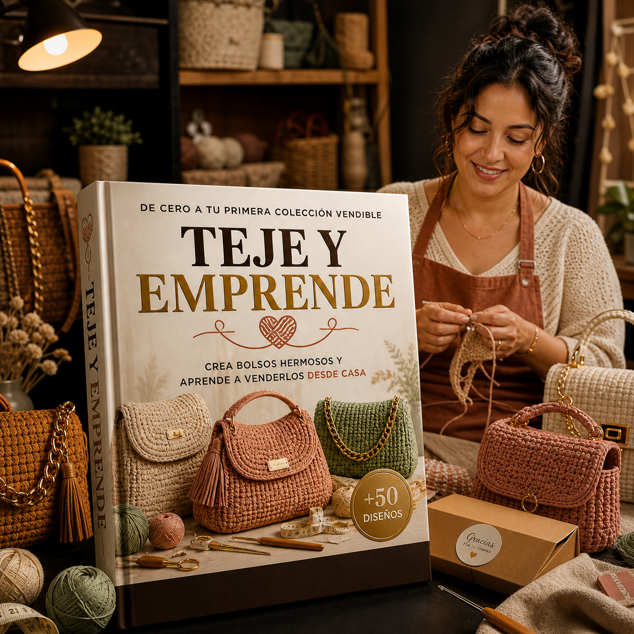 Teje y Emprende | (Curso + Método Completo + 5 Bonos de Regalo)